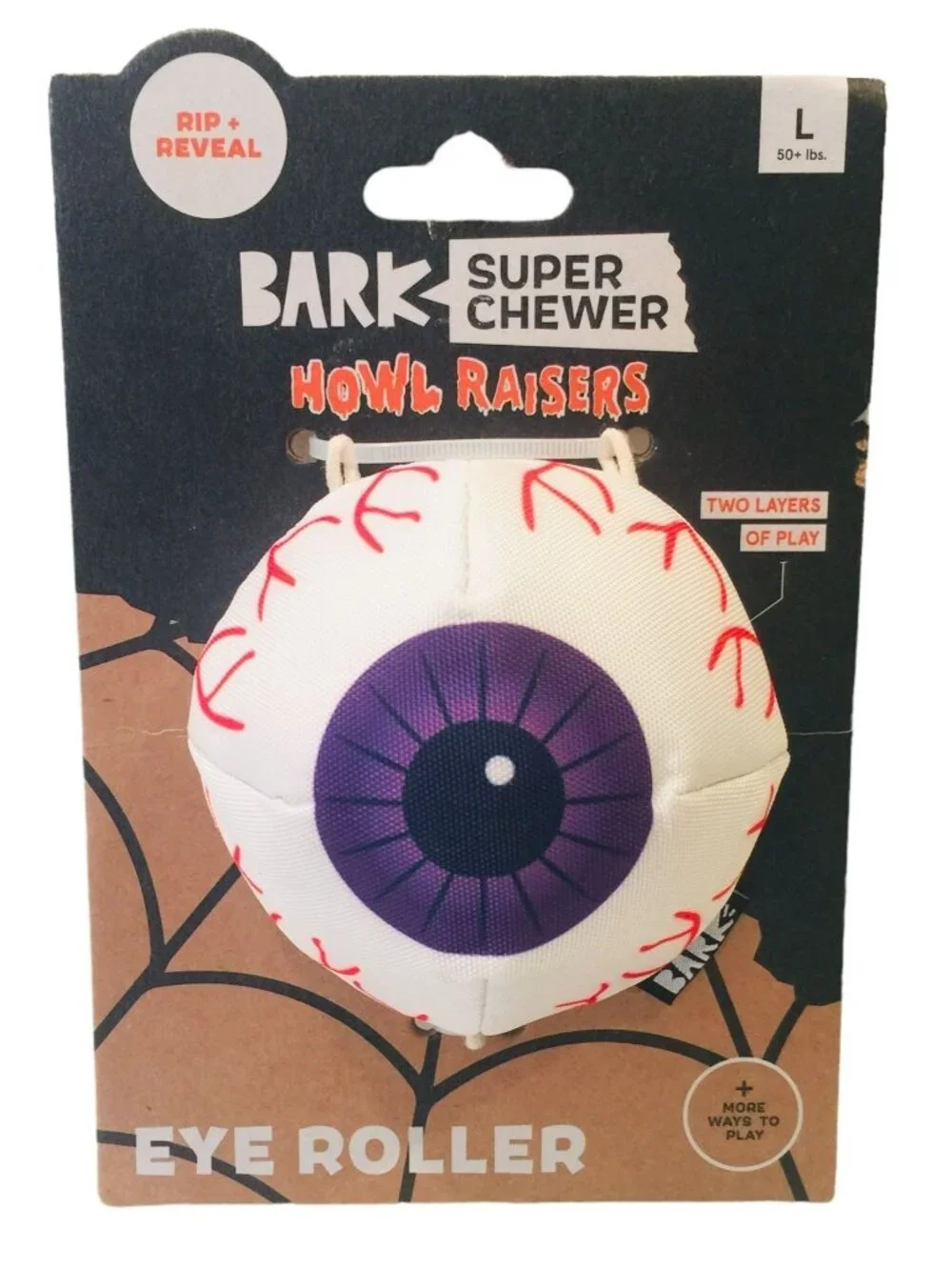 BARK Super Chewer Howl Raisers EYE ROLLER Rip & Reveal Large 50+